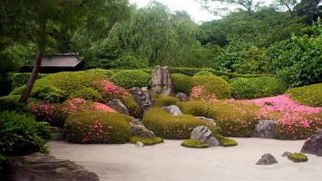 холмистый японский сад